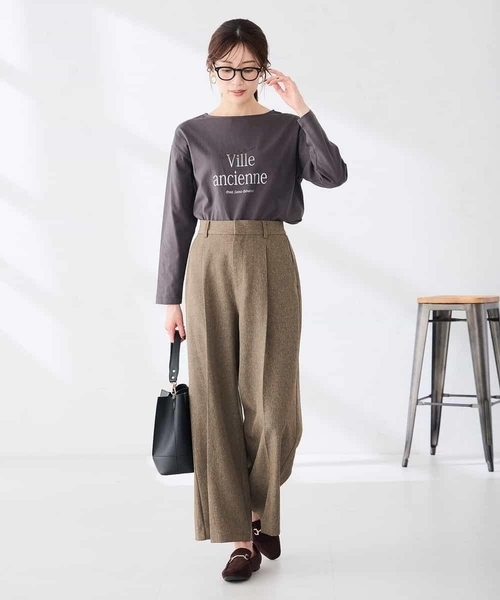 a.v.v（アーヴェヴェ）の「アソート ロゴ プリント 長袖 Tシャツ（Tシャツ/カットソー・レディース・ホワイト/チャコールグレー/アイボリー・36/38/40）」の22枚目の写真