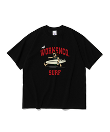 サーフラン グラフィック 半袖Tシャツ(ブラック)