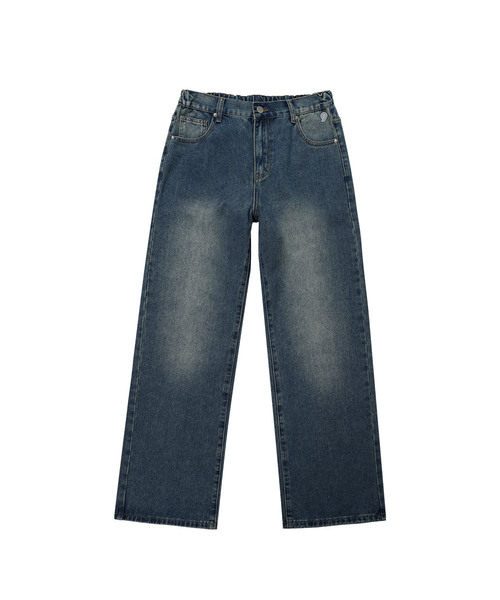 HALFNINE(ハーフナイン)の「エイジング加工 バックゴム ウォッシュ セミワイド デニムパンツ I08JRD_HXV11365(デニムパンツ・メンズ・スカイブルー/ダークブルー/グレー系/Black・SMALL/MEDIUM/LARGE/X-LARGE/XX-LARGE)」の4枚目の写真