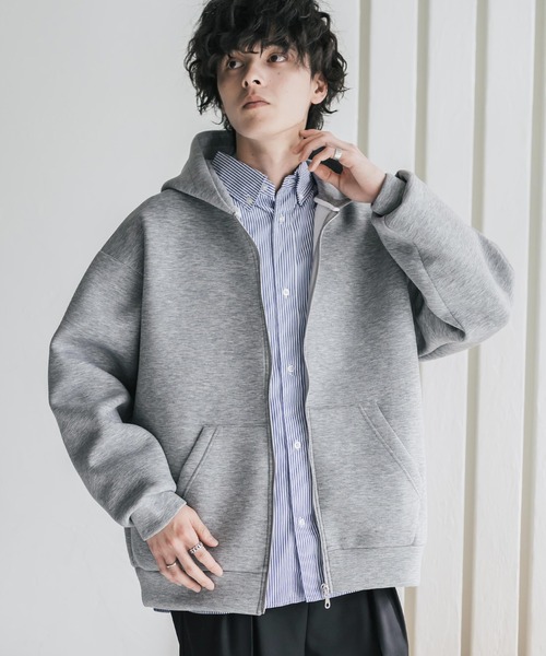 Rocky Monroe（ロッキーモンロー）の「新色追加 オーバーサイズダンボールニットフルジップパーカー（パーカー・メンズ・グレー/ブラック/オートミール/杢グレー/ネイビー/ブルー・M/XL/L）」の21枚目の写真