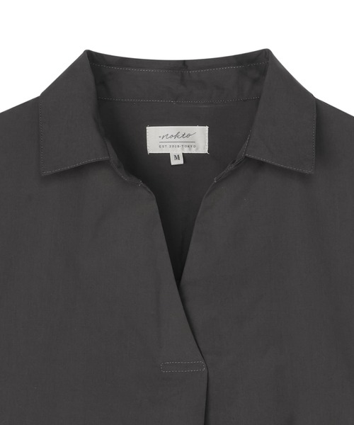 TOKYO SHIRTS(トウキョウシャツ)の「カジュアルシャツ スキッパー ギャザー シャツ 長袖 レディースデザインシャツ(シャツ/ブラウス・レディース・オフホワイト/チャコールグレー・M/L)」の10枚目の写真