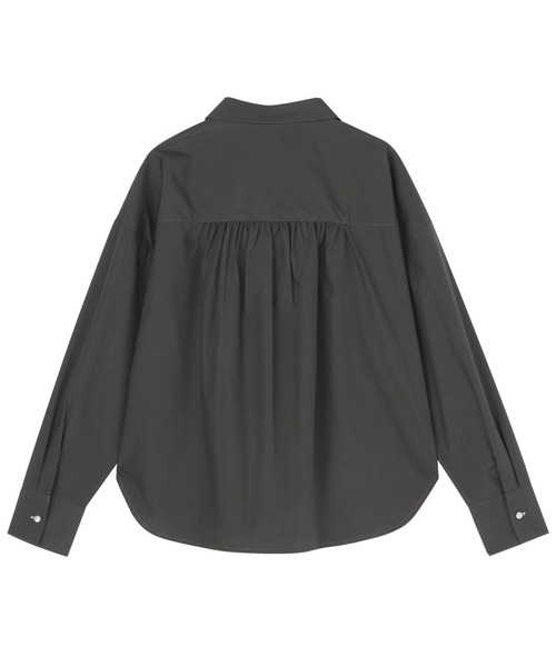 TOKYO SHIRTS(トウキョウシャツ)の「カジュアルシャツ スキッパー ギャザー シャツ 長袖 レディースデザインシャツ(シャツ/ブラウス・レディース・オフホワイト/チャコールグレー・M/L)」の9枚目の写真