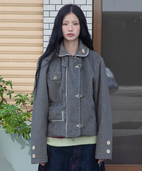 RuNaKi'Hu'(ルナキフ)の「WXJ049 風のトラベル ファイヤーマン バックルジャケット (グレー)(スタジャン・レディース・その他・1/2)」の2枚目の写真