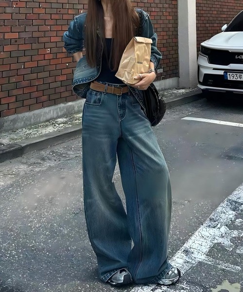 FAVORITO（ファヴォリート）の「シングルブレストトップスワイドパンツデニムセットアップ（セットアップ・レディース・ブルー・XL/L/M/S）」の11枚目の写真