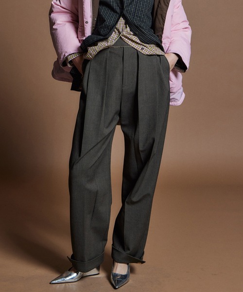 MAISON SPECIAL(メゾンスペシャル)の「【26WINTER PRE-ORDER】Wide Tuck Pants/ワイドタックパンツ(スラックス・レディース・ブラック/ブラウン/グレー・38/36)」の3枚目の写真