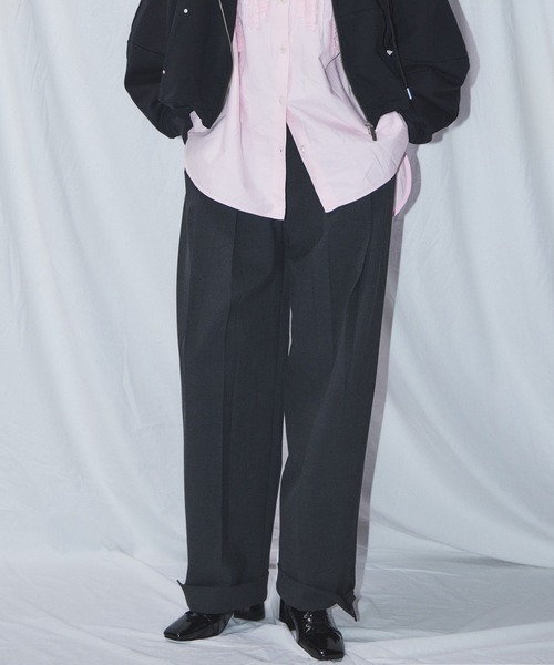 MAISON SPECIAL(メゾンスペシャル)の「【26WINTER PRE-ORDER】Wide Tuck Pants/ワイドタックパンツ(スラックス・レディース・ブラック/ブラウン/グレー・38/36)」の2枚目の写真