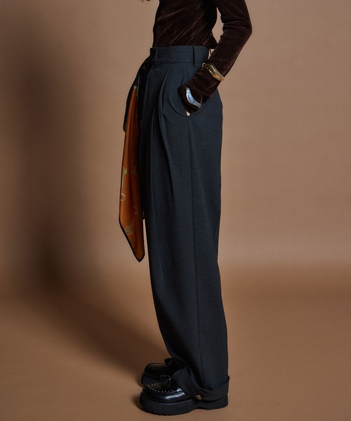 MAISON SPECIAL(メゾンスペシャル)の「【26WINTER PRE-ORDER】Wide Tuck Pants/ワイドタックパンツ(スラックス・レディース・ブラック/ブラウン/グレー・38/36)」の22枚目の写真