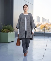 【DELI by】クラシックチェックケープライクコート