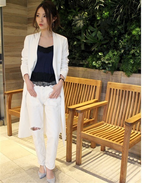 LIMITLESS LUXURY（リミットレスラグジュアリー）の「ノーカラーコート◆（その他アウター・レディース・ホワイト/ベージュ/グレー・36/38）」の8枚目の写真