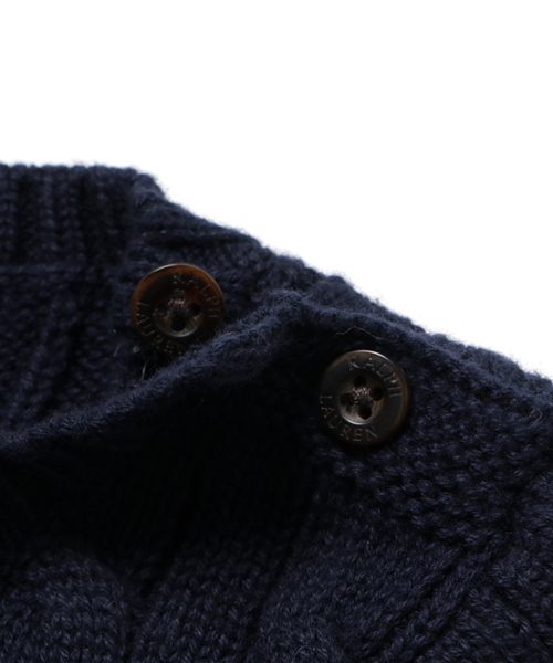 POLO RALPH LAUREN CHILDRENSWEAR（ポロ ラルフ ローレン チルドレンズウェア）の「ケーブルニット コットン セーター（ニット/セーター・キッズ・グレー/ネイビー・6M/18M/24M/9M/12M）」の5枚目の写真