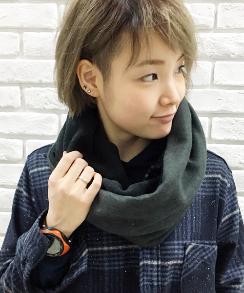 Born（ボーン）の「Born Fleece Snood/ボーンフリーススヌード（ネックウォーマー/スヌード・レディース・ブラック/ブルー系その他/チャコールグレー・FREE）」の8枚目の写真