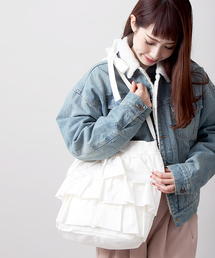 WEGO/フリルキャンバス2WAYショルダーバッグ