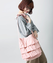 WEGO/フリルキャンバス2WAYショルダーバッグ