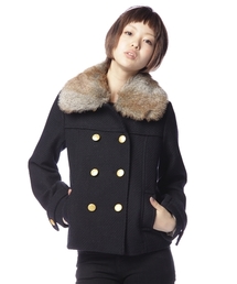 earth music&ecology | ﾌｧｰ付P/ｺｰﾄ(ピーコート)