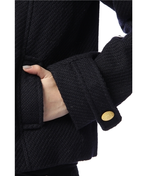 earth music&ecology(アースミュージックアンドエコロジー)の「ファー付P/コート(ピーコート・レディース・チャコールグレー/ネイビー/キャメル・SMALL/MEDIUM)」の8枚目の写真