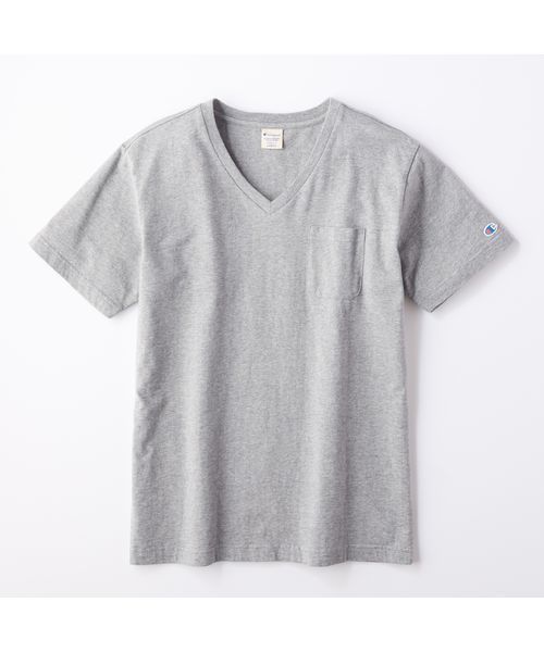 Champion（チャンピオン）の「【Champion】無地VネックTシャツ（Tシャツ/カットソー・メンズ・ダークグレー/グレー/ブラック/グリーン/ネイビー/ホワイト・SMALL/LARGE/MEDIUM/X-LARGE）」の20枚目の写真