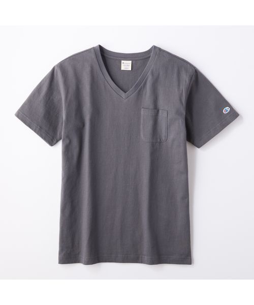 Champion（チャンピオン）の「【Champion】無地VネックTシャツ（Tシャツ/カットソー・メンズ・ダークグレー/グレー/ブラック/グリーン/ネイビー/ホワイト・SMALL/LARGE/MEDIUM/X-LARGE）」の21枚目の写真