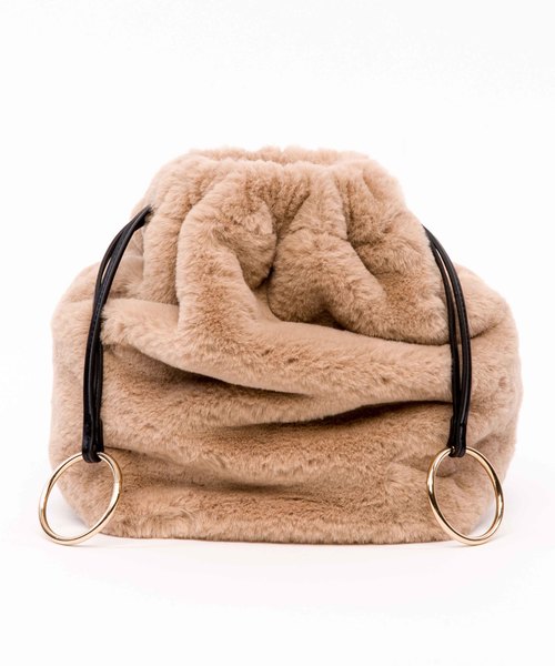 Laugoa(ラウゴア)の「【LAUGOA】ラタン&ファーコンビバッグ Dakota /0173-30002 (トートバッグ・レディース・ブラック/グレー・FREE)」の4枚目の写真