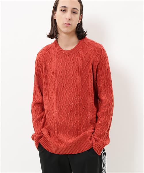 ADAM ET ROPE'（アダムエロペ）の「ネップケーブルニットプルオーバー（ニット/セーター・メンズ・ネイビー/ベージュ/グリーン系その他/パープル系その他2/オレンジ系その他4・M/L）」の5枚目の写真