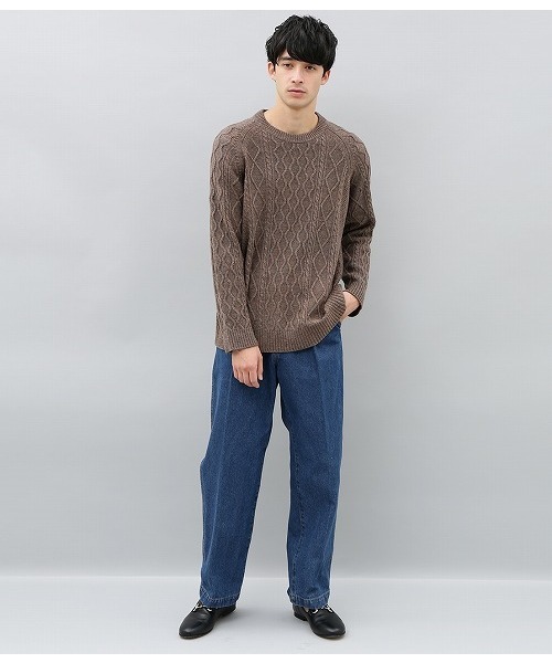 ADAM ET ROPE'（アダムエロペ）の「ネップケーブルニットプルオーバー（ニット/セーター・メンズ・ネイビー/ベージュ/グリーン系その他/パープル系その他2/オレンジ系その他4・M/L）」の6枚目の写真