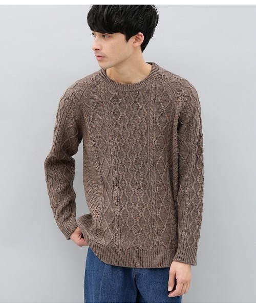 ADAM ET ROPE'（アダムエロペ）の「ネップケーブルニットプルオーバー（ニット/セーター・メンズ・ネイビー/ベージュ/グリーン系その他/パープル系その他2/オレンジ系その他4・M/L）」の7枚目の写真