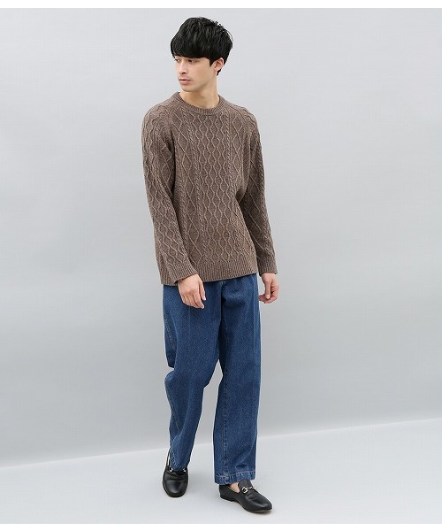 ADAM ET ROPE'（アダムエロペ）の「ネップケーブルニットプルオーバー（ニット/セーター・メンズ・ネイビー/ベージュ/グリーン系その他/パープル系その他2/オレンジ系その他4・M/L）」の17枚目の写真