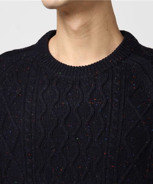 ADAM ET ROPE'（アダムエロペ）の「ネップケーブルニットプルオーバー（ニット/セーター・メンズ・ネイビー/ベージュ/グリーン系その他/パープル系その他2/オレンジ系その他4・M/L）」の14枚目の写真