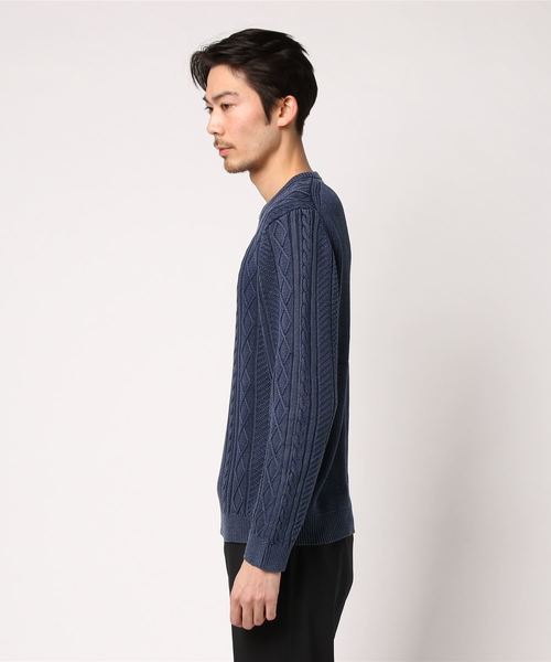 SHIPS(シップス)の「SC: "garment dyed" ミドルゲージ ランダム/アラン クルーネック ニット□(ニット/セーター・メンズ・ピンク/ブルー/ネイビー/オリーブ/ホワイト・LARGE/MEDIUM/SMALL/X-LARGE)」の15枚目の写真