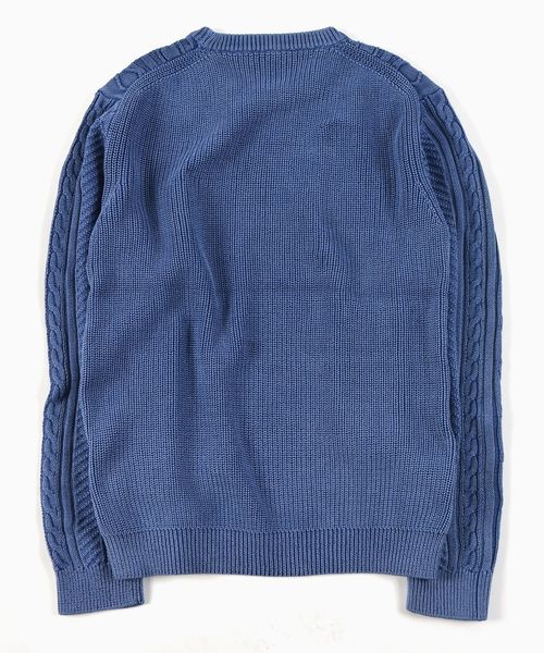 SHIPS(シップス)の「SC: "garment dyed" ミドルゲージ ランダム/アラン クルーネック ニット□(ニット/セーター・メンズ・ピンク/ブルー/ネイビー/オリーブ/ホワイト・LARGE/MEDIUM/SMALL/X-LARGE)」の6枚目の写真