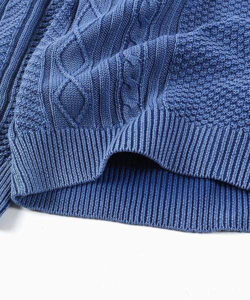 SHIPS(シップス)の「SC: "garment dyed" ミドルゲージ ランダム/アラン クルーネック ニット□(ニット/セーター・メンズ・ピンク/ブルー/ネイビー/オリーブ/ホワイト・LARGE/MEDIUM/SMALL/X-LARGE)」の9枚目の写真