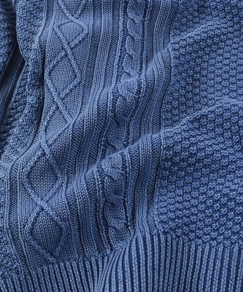 SHIPS(シップス)の「SC: "garment dyed" ミドルゲージ ランダム/アラン クルーネック ニット□(ニット/セーター・メンズ・ピンク/ブルー/ネイビー/オリーブ/ホワイト・LARGE/MEDIUM/SMALL/X-LARGE)」の12枚目の写真
