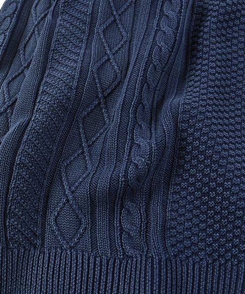 SHIPS(シップス)の「SC: "garment dyed" ミドルゲージ ランダム/アラン クルーネック ニット□(ニット/セーター・メンズ・ピンク/ブルー/ネイビー/オリーブ/ホワイト・LARGE/MEDIUM/SMALL/X-LARGE)」の13枚目の写真