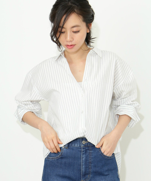 NATURAL BEAUTY BASIC(ナチュラルビューティーベーシック)の「コットンテンセルフォルムシャツ(シャツ/ブラウス・レディース・ホワイト系その他/オフホワイト・MEDIUM/SMALL)」の2枚目の写真
