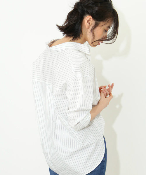 NATURAL BEAUTY BASIC(ナチュラルビューティーベーシック)の「コットンテンセルフォルムシャツ(シャツ/ブラウス・レディース・ホワイト系その他/オフホワイト・MEDIUM/SMALL)」の9枚目の写真