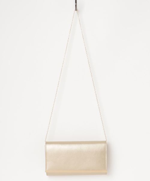 STYLEBLOCK（スタイルブロック）の「フェイクレザーゴールドプレートパーティークラッチバッグ（クラッチバッグ・レディース・ブラック/シルバー/ゴールド/オフホワイト・FREE）」の4枚目の写真