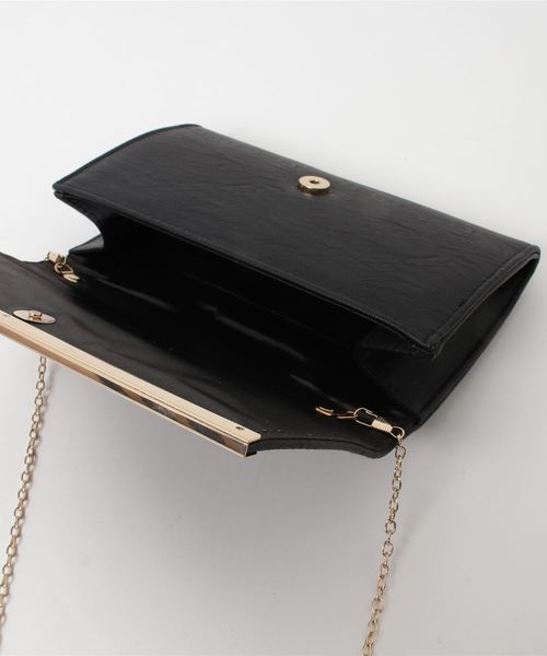 STYLEBLOCK（スタイルブロック）の「フェイクレザーゴールドプレートパーティークラッチバッグ（クラッチバッグ・レディース・ブラック/シルバー/ゴールド/オフホワイト・FREE）」の7枚目の写真