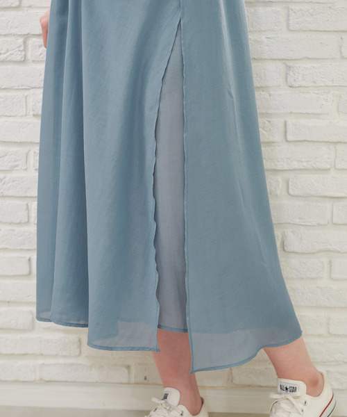 ROPE' PICNIC(ロペピクニック)の「【WEB限定】マキシ丈ノースリーブワンピース(ワンピース・レディース・ブラウン/サックスブルー・38)」の8枚目の写真
