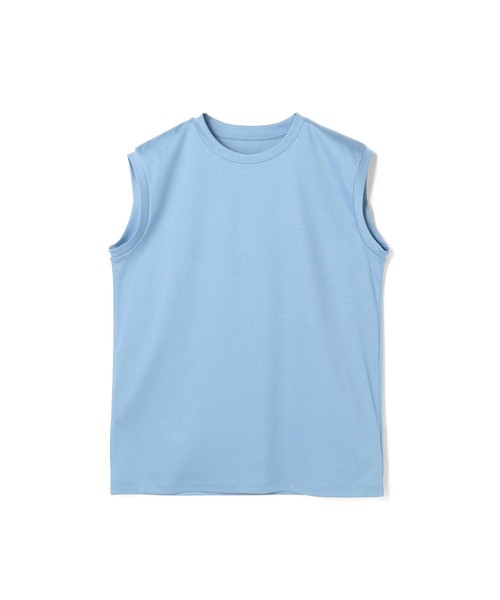 ESTNATION(エストネーション)の「ESTNATION フレンチスリーブTシャツ(Tシャツ/カットソー・レディース・オフホワイト/ブルー/キャメル/ピンク/ブラック・38)」の4枚目の写真