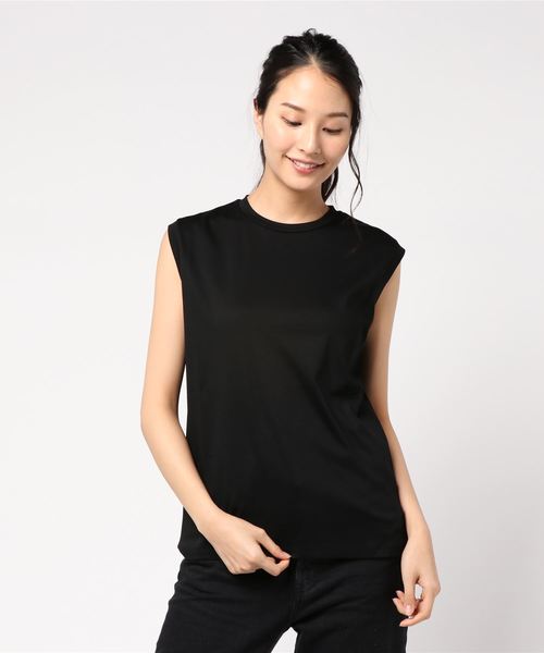 ESTNATION(エストネーション)の「ESTNATION フレンチスリーブTシャツ(Tシャツ/カットソー・レディース・オフホワイト/ブルー/キャメル/ピンク/ブラック・38)」の14枚目の写真