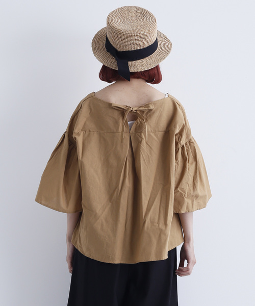 MERLOT（メルロー）の「コットンリネンフレアタックスリーブブラウス1585（シャツ/ブラウス・レディース・ブラック/ベージュ/カーキ/キャメル・FREE）」の15枚目の写真