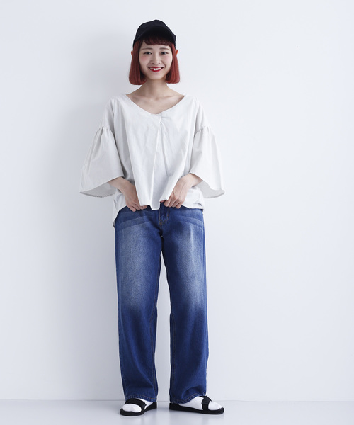 MERLOT（メルロー）の「コットンリネンフレアタックスリーブブラウス1585（シャツ/ブラウス・レディース・ブラック/ベージュ/カーキ/キャメル・FREE）」の22枚目の写真