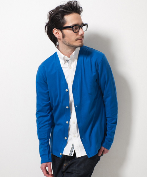 green label relaxing(グリーンレーベルリラクシング)の「□SUPIMA/C Vカーディガン(カーディガン/ボレロ・メンズ・ブラック/レッド/イエロー/コバルトブルー・SMALL/MEDIUM/LARGE/X-LARGE)」の2枚目の写真