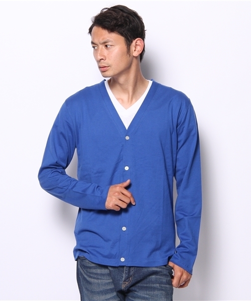 green label relaxing(グリーンレーベルリラクシング)の「□SUPIMA/C Vカーディガン(カーディガン/ボレロ・メンズ・ブラック/レッド/イエロー/コバルトブルー・SMALL/MEDIUM/LARGE/X-LARGE)」の12枚目の写真