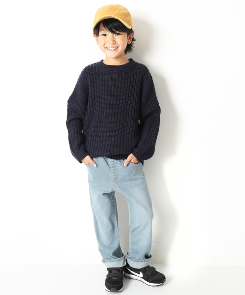 devirock(デビロック)の「楽デニム ストレッチルーズストレートデニムパンツ(デニムパンツ・キッズ・ブルー系その他/ネイビー/サックスブルー・130cm/140cm/150cm/160cm/110cm/100cm/120cm)」の6枚目の写真