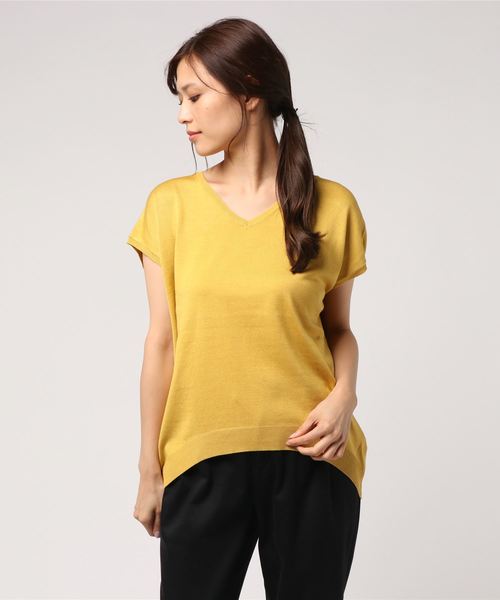 AMERICAN HOLIC（アメリカンホリック）の「・Vネックゆるプルオーバー＊（ニット/セーター・レディース・オフホワイト/イエロー/グリーン/ブラック/杢グレー/その他7・FREE）」の19枚目の写真