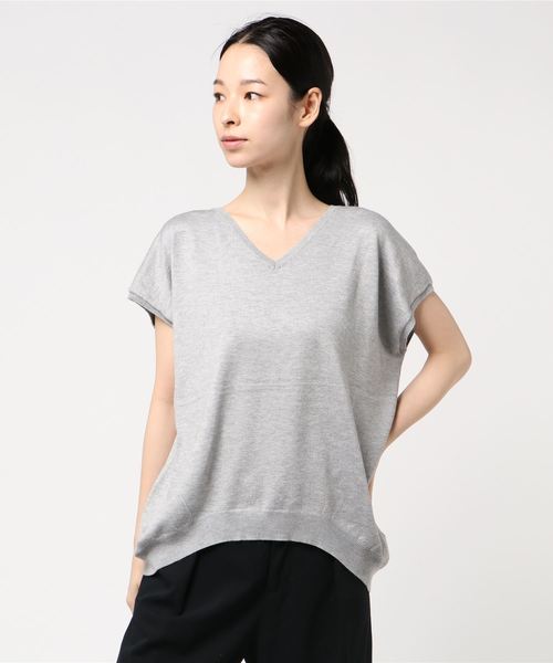 AMERICAN HOLIC（アメリカンホリック）の「・Vネックゆるプルオーバー＊（ニット/セーター・レディース・オフホワイト/イエロー/グリーン/ブラック/杢グレー/その他7・FREE）」の4枚目の写真