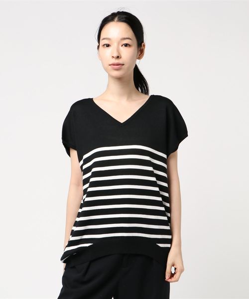 AMERICAN HOLIC（アメリカンホリック）の「・Vネックゆるプルオーバー＊（ニット/セーター・レディース・オフホワイト/イエロー/グリーン/ブラック/杢グレー/その他7・FREE）」の6枚目の写真