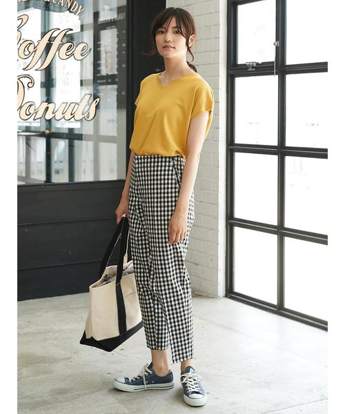 AMERICAN HOLIC（アメリカンホリック）の「・Vネックゆるプルオーバー＊（ニット/セーター・レディース・オフホワイト/イエロー/グリーン/ブラック/杢グレー/その他7・FREE）」の14枚目の写真