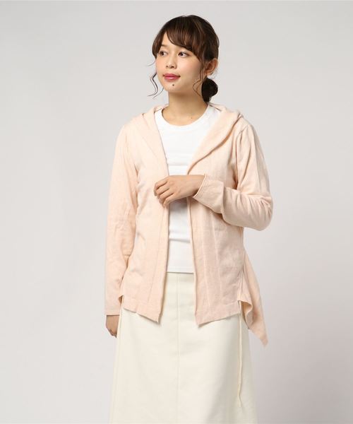 La・comfy（ラコンフィー）の「La・comfy / バルキーニットフードカーディガン（カーディガン/ボレロ・レディース・ネイビー/ブラウン/グレー/ナチュラル・FREE）」の4枚目の写真