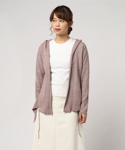 La・comfy（ラコンフィー）の「La・comfy / バルキーニットフードカーディガン（カーディガン/ボレロ・レディース・ネイビー/ブラウン/グレー/ナチュラル・FREE）」の3枚目の写真